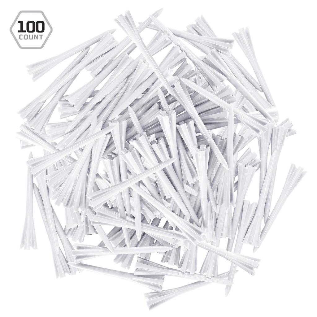 Izzo Golf Plastic Golf Tees, 1.5 Inch, White (Pack Of 100)