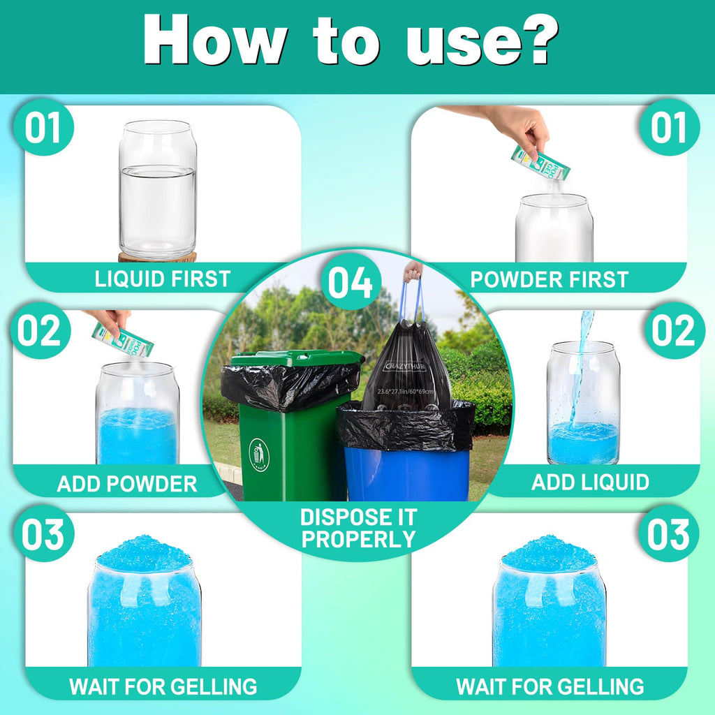 Crazythur 29Pcs Portable Toilet Bags With 25Pcs For Poo Powder Set, 8.5 Gallon Camping Toilet Bag Portable Toilets Absorbent Pow