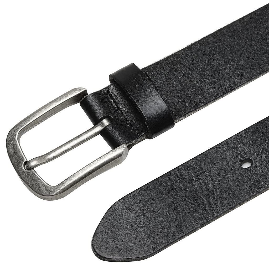 Xouxou Mens Casual Leather Jeans Belts Classic Work Business Dress Belt With Prong Buckle For Men (Full Grain Leatherblack (F316