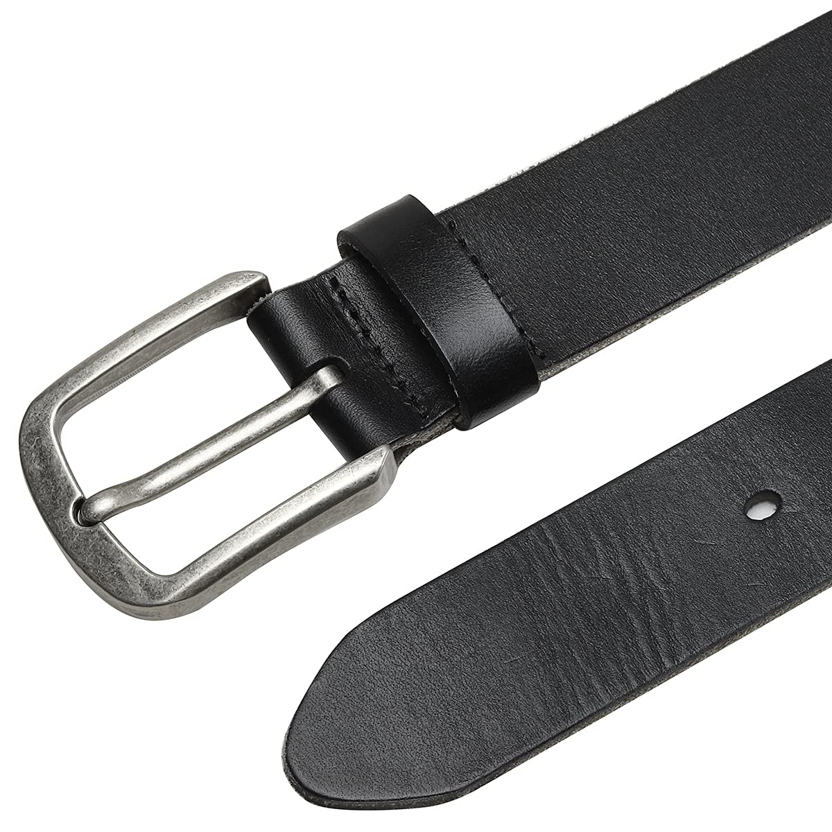 Xouxou Mens Casual Leather Jeans Belts Classic Work Business Dress Belt With Prong Buckle For Men (Full Grain Leatherblack (F316