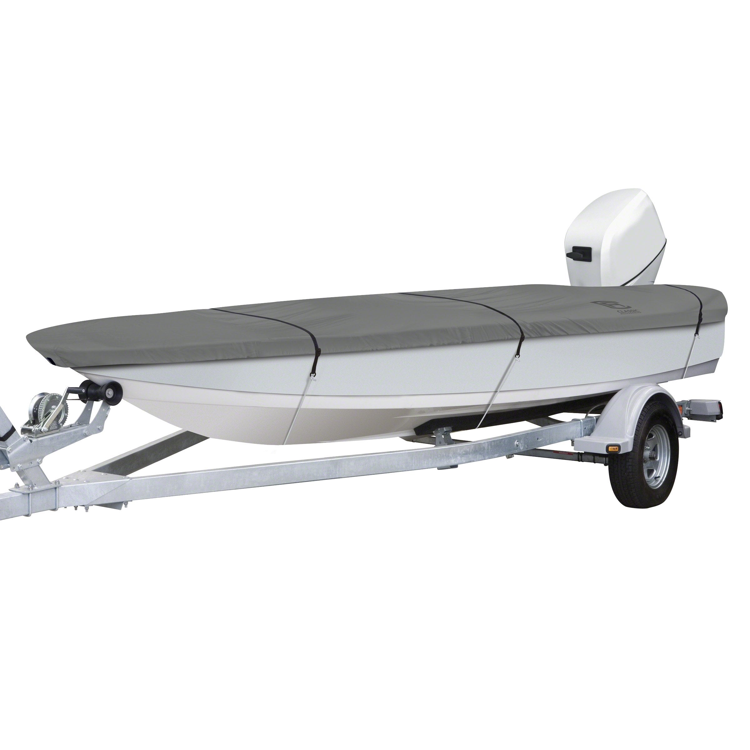 Classic Accessories 20-140-081001-00 Lunex RS-1 Boat Cover For Utility/Fishing Boats 14' - 16' L, Up to 75 W, Grey