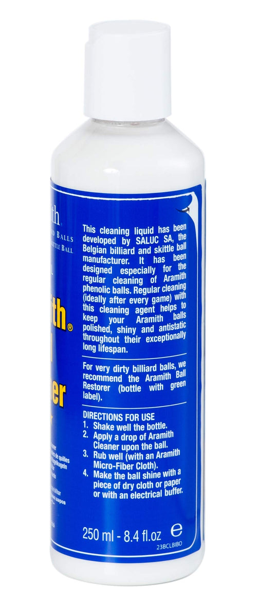 Aramith Bundle Of 3 Items Billiard Ball Cleaner, Billiard Ball Restorer 8.4 Fl.Oz. Bottles Microfibre Cloth