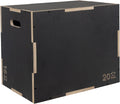 Fitvids 3 In 1 Non-Slip Wooden Plyo Box Plyometric Box Jumping Exercise, 16X20X24 Inches, Gray