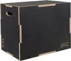 Fitvids 3 In 1 Non-Slip Wooden Plyo Box Plyometric Box Jumping Exercise, 16X20X24 Inches, Gray
