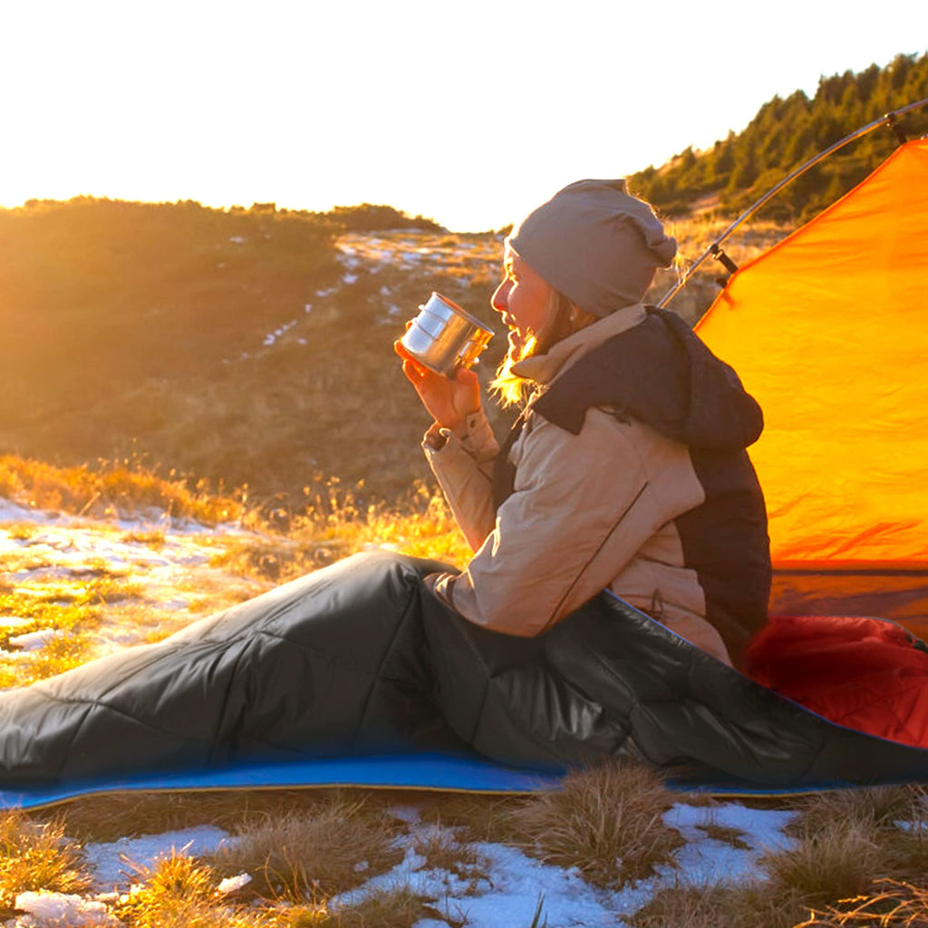 Unikome Outdoor Packable Camping Blanket, Lightweight Travel Blanket For Camping, Dual-Sides Puffy Down Alternative Camping Blan