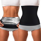 Geyoga Waist Trimmer Sweat Waist Trainer Wrap Stomach Wraps For Women Bodybuilding (Silver Inner,M Size)