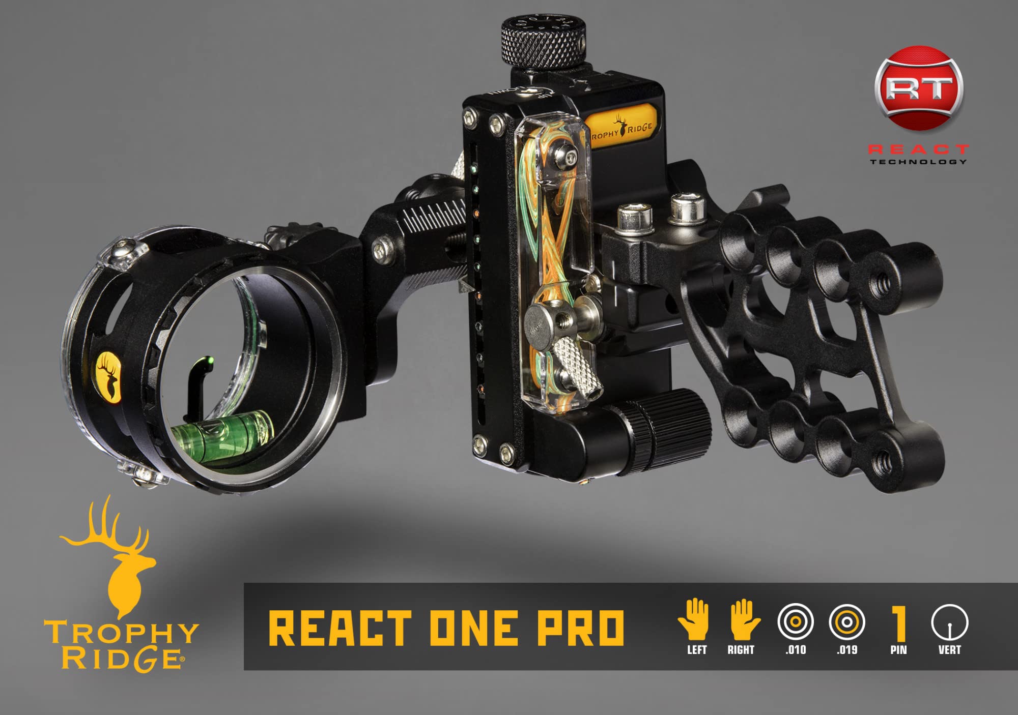Trophy Ridge React One Pro Archery Bow Sight, Right Hand, 0.010 Pin