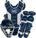 Rawlings | Players 3 Series Catchers Set | Baseball / Softball / T-Ball | Junior | Ages 9 & Under | Navy / White