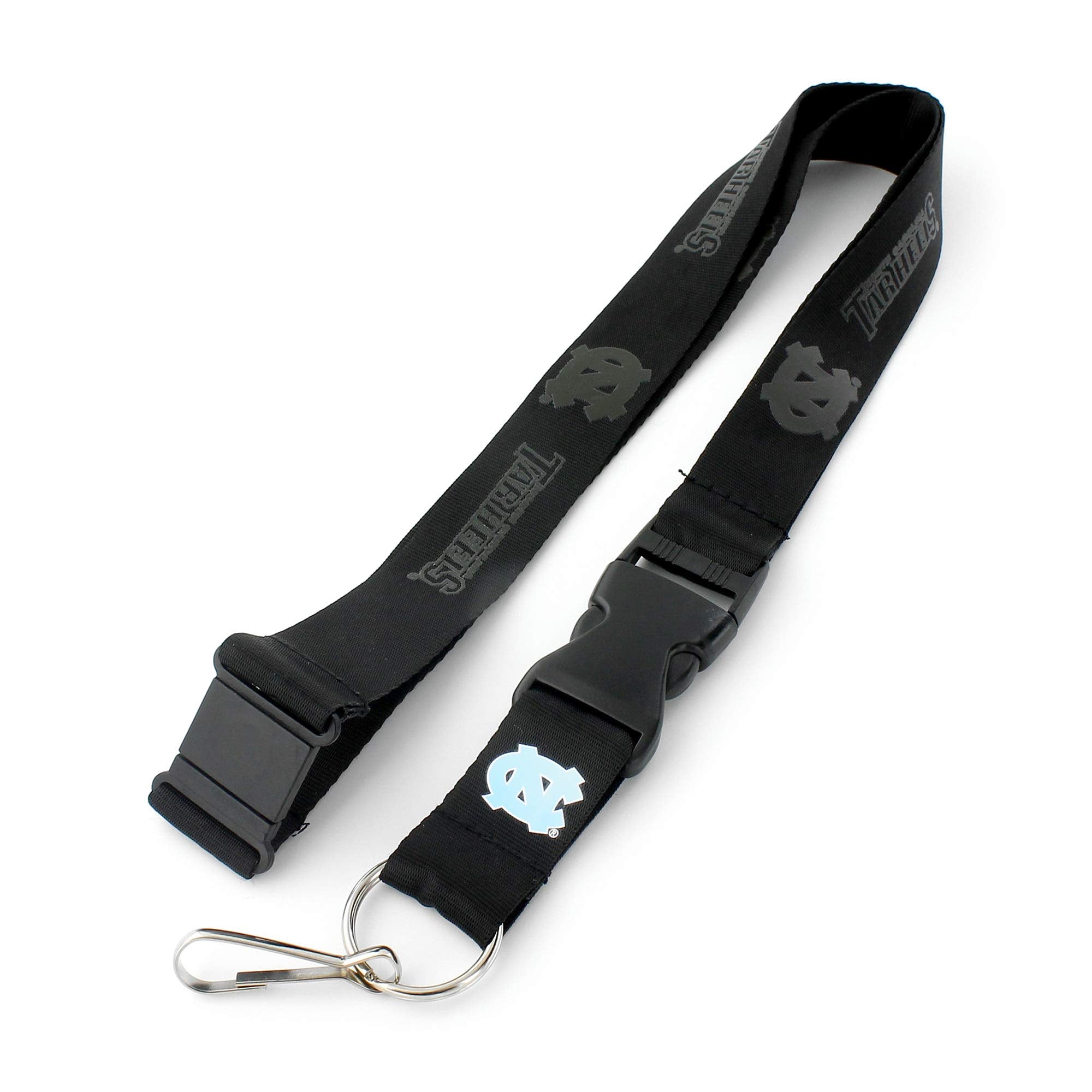 Aminco NCAA North Carolina Tar Heels Team Lanyard, Black on Black