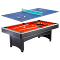 Hathaway Maverick 7-Foot Pool And Table Tennis Multi Game With Red Felt And Blue Table Tennis Surface Includes Cues, Paddles And