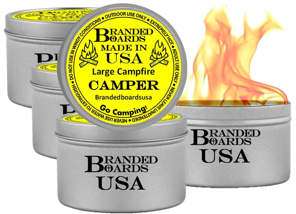 Branded Boards | Made In Usa | Portable Mini Bonfire Campfire In A Can | Reusable & Up To 5 Hours Of Burn Time | Picnics Parties