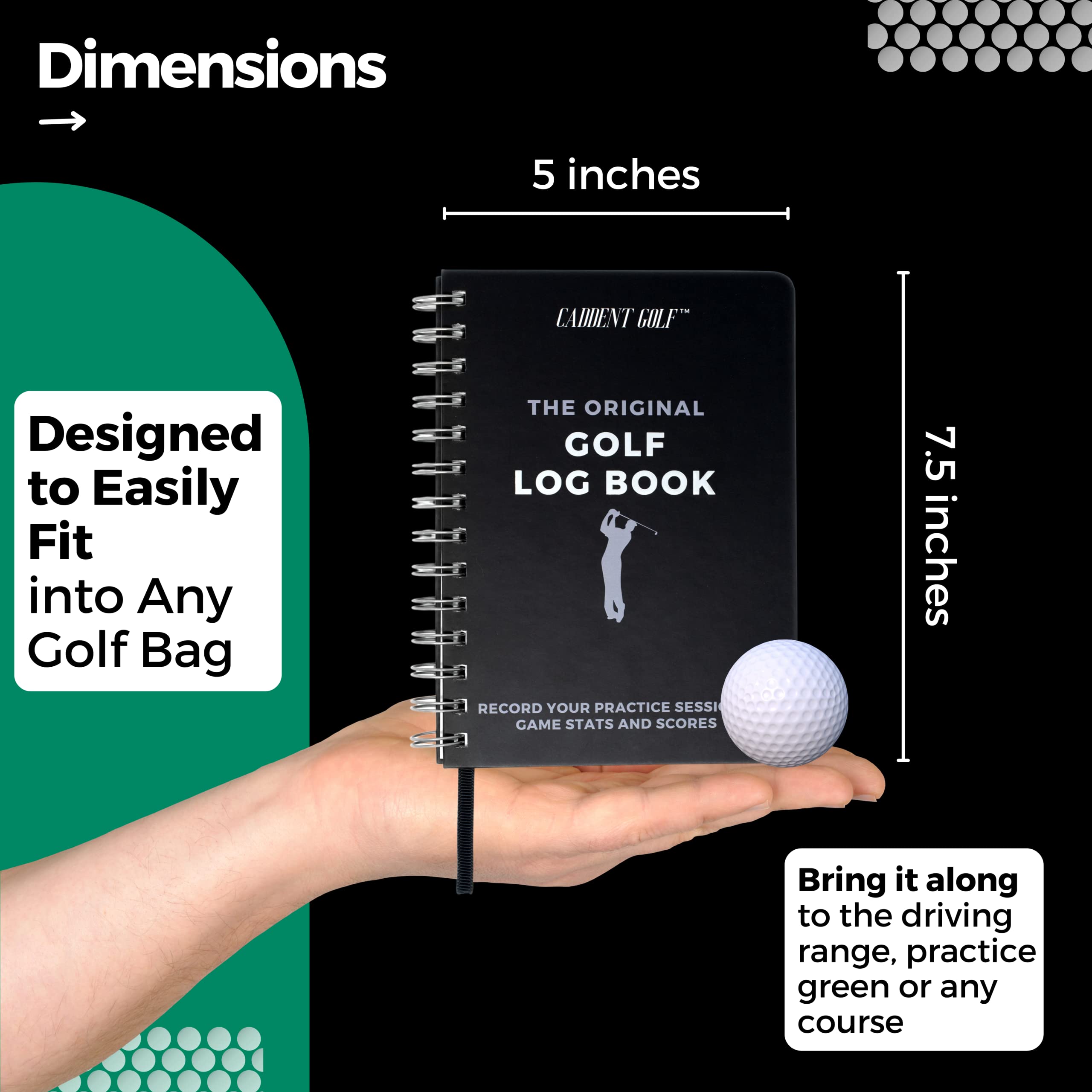 Golf Log Book: Hardcover Edition - Wire-Bound Golf Notebook For Practice Stats And Round Logging - Golf Scorecard Book With Golf