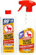 Wildlife Research Center Super Charged Scent Killer Spray & Refill - Odor Eliminator for Hunting - Works After Drying - Odor Con