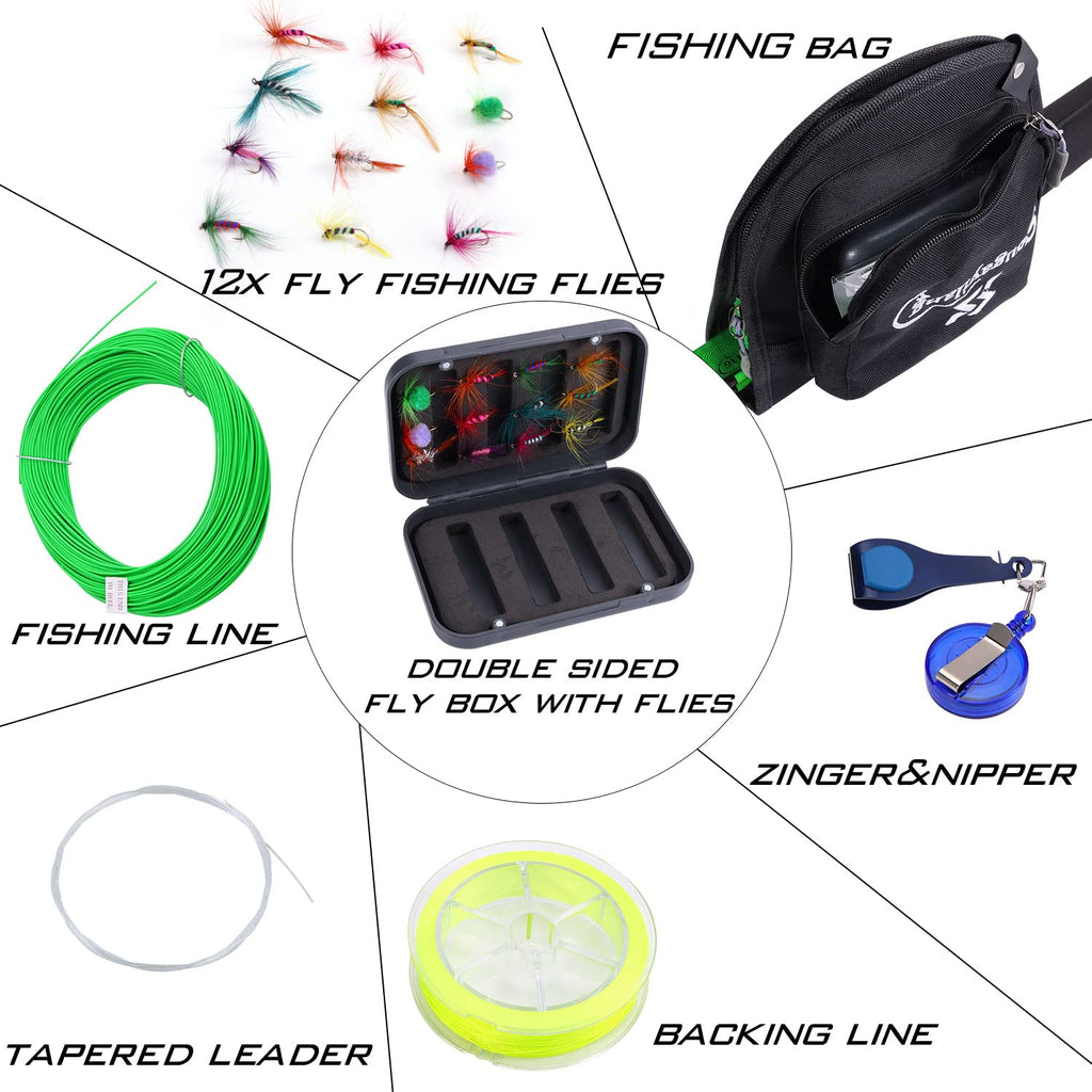 Sougayilang Standard Fly Fishing Combo Starter Kit, 5/6 Weight 9' Fly Rod With Superpolymer Handle, Accessories, Cnc Fly Reel, C