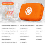First Aid Kit Emergency Kit Camping Essentials Car-Home Orange First-Aid Bag - 277 Piece Emergency Supplies Hiking First Aid Kit