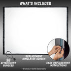 GoSports Golf Simulator Enclosure Replacement Sim Screen - Not Compatible with Other Brands - 10 x 8 ft