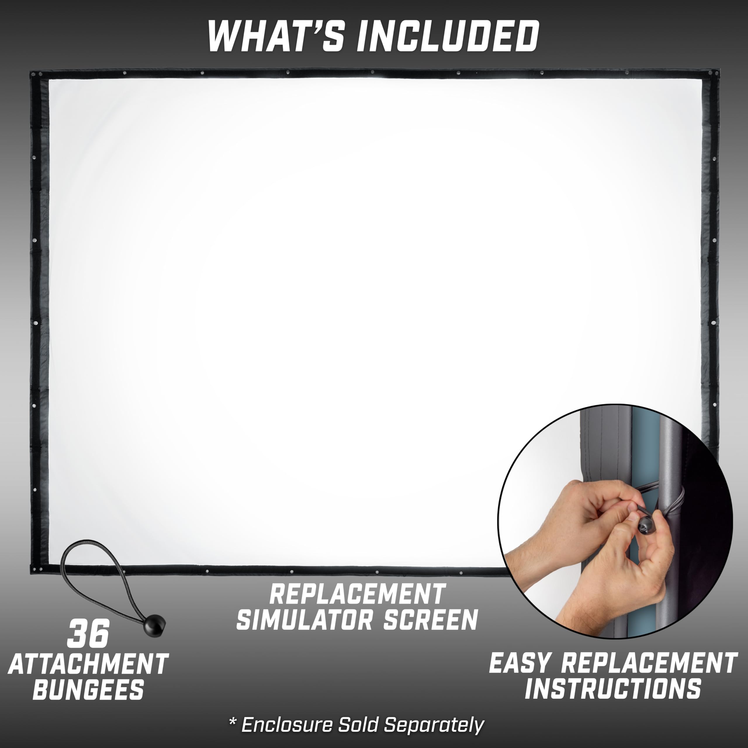 GoSports Golf Simulator Enclosure Replacement Sim Screen - Not Compatible with Other Brands - 10 x 8 ft
