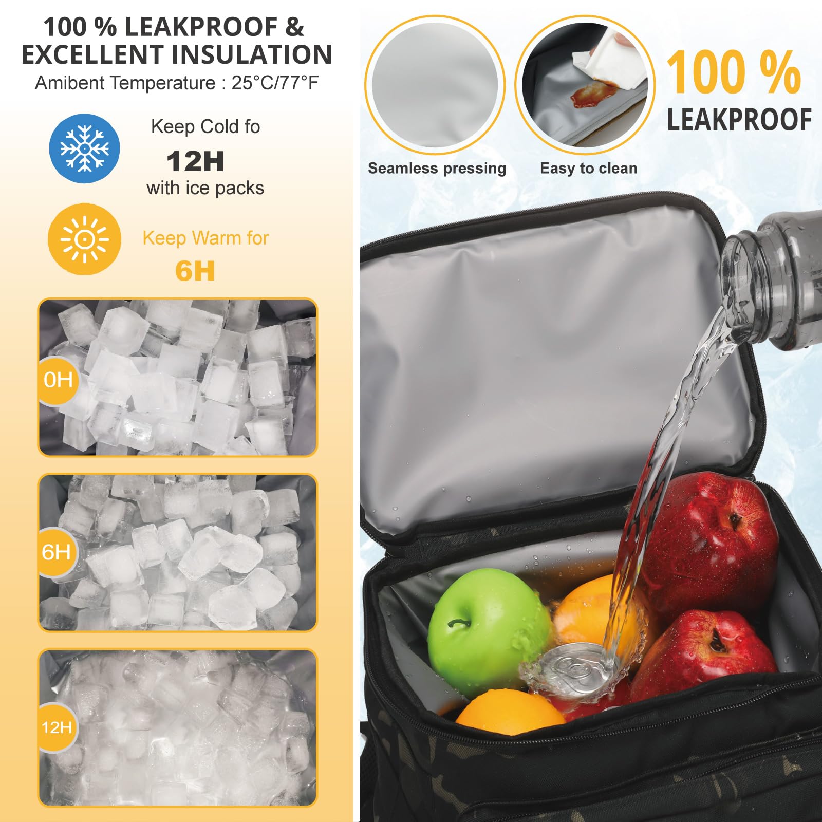 Tactical Backpack Cooler,Soft Lightweight Leakproof Cooler Backpack,Insulated Cooler Bag,Portable Soft Cooler Bag Waterproof For