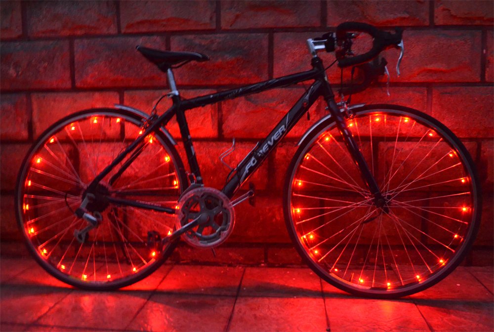 Wheelight 20 Super-Bright LED Bicycle Lights for Spokes and Frames in Five Colors (Red)