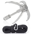 Gyanduly Large Grappling Hook With 65Ft Rope, 4-Claw Folding Stainless Steel Grapple Hooks For Outdoor Survival, Camping, Hiking