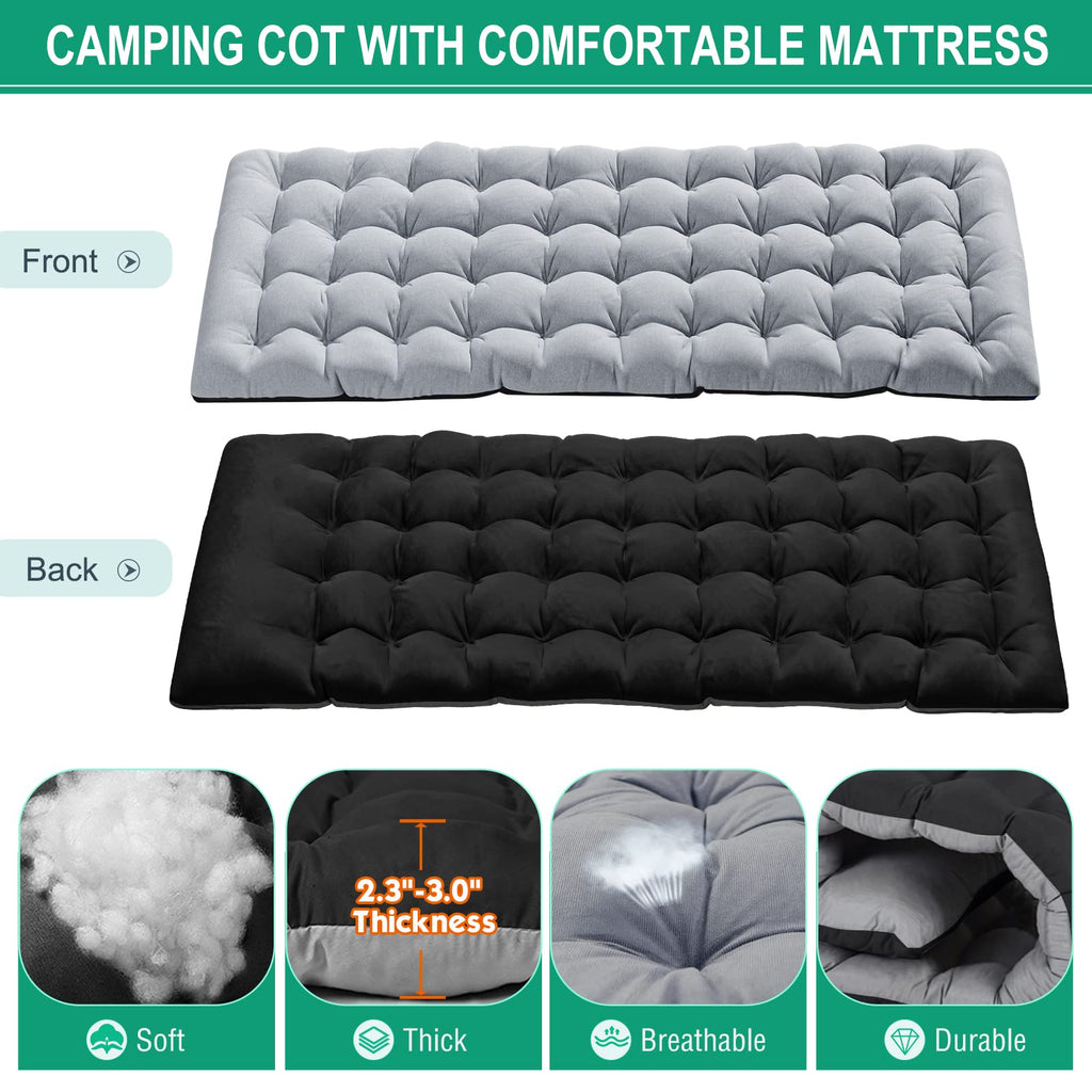 Naizea Folding Camping Cots,Adjustable 4-Gear Sleeping Cots For Adults,Foldable Cot Bed, Folding Chaise Lounge Chair,Portable Re