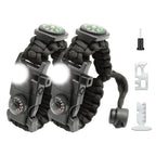 Nvioasport 20 In 1 Paracord Bracelet, Adjustable Gear Kit With Sos Led Light, Fire Starter, Bigger Compass, Survival Whistle, Pe