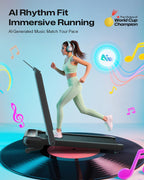 UREVO Smart Treadmill with 9% Incline, 3-in-1 Foldable Treadmill with Handle for Home/Office Fitness, Runner-Focused Design, 6 H