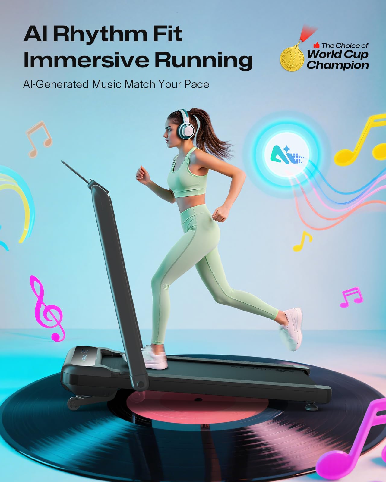 UREVO Smart Treadmill with 9% Incline, 3-in-1 Foldable Treadmill with Handle for Home/Office Fitness, Runner-Focused Design, 6 H