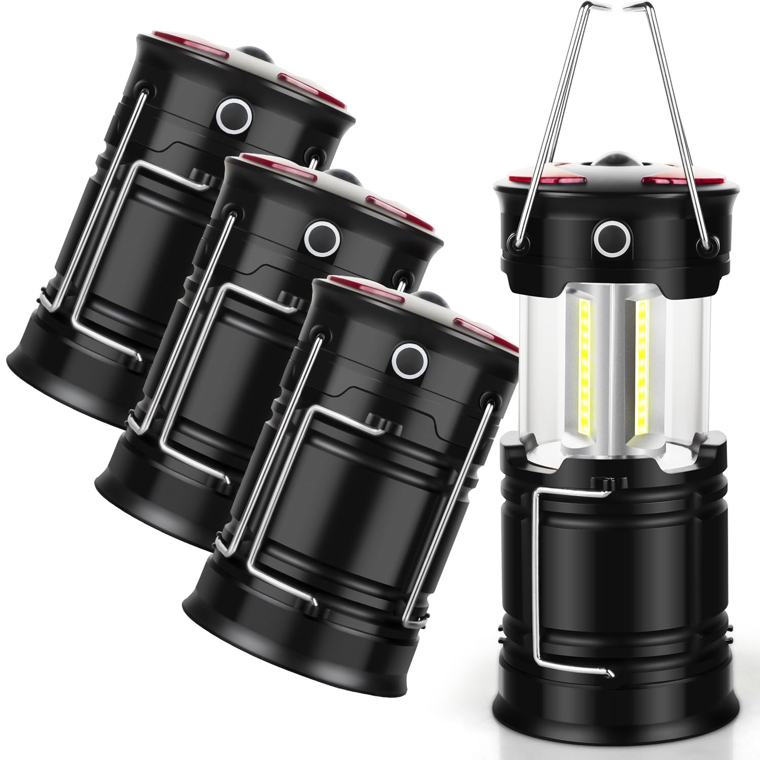 4 Pack Lantern Camping Essentials Lights, Led Flashlight for Power Outages, Tent Lights for Emergency, Survival Gear and Supplie