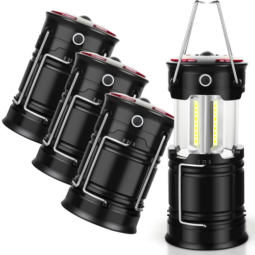 4 Pack Lantern Camping Essentials Lights, Led Flashlight for Power Outages, Tent Lights for Emergency, Survival Gear and Supplie