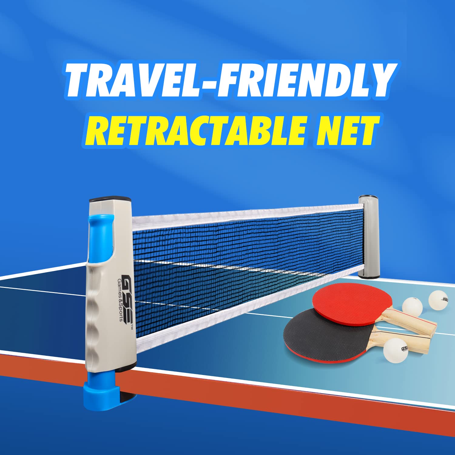 Gse Games & Sports Expert Adjustable Retractable Ping Pong Net & Post. Portable Table Tennis Net & Clamps. Replacement Ping Pong