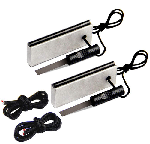 Aofar Magnesium Fire Starter Af-374 (2-Pack) Waterproof Fire Steel Pouch For Camping, Hiking, Hunting, Backpacking,Outdoor Survi