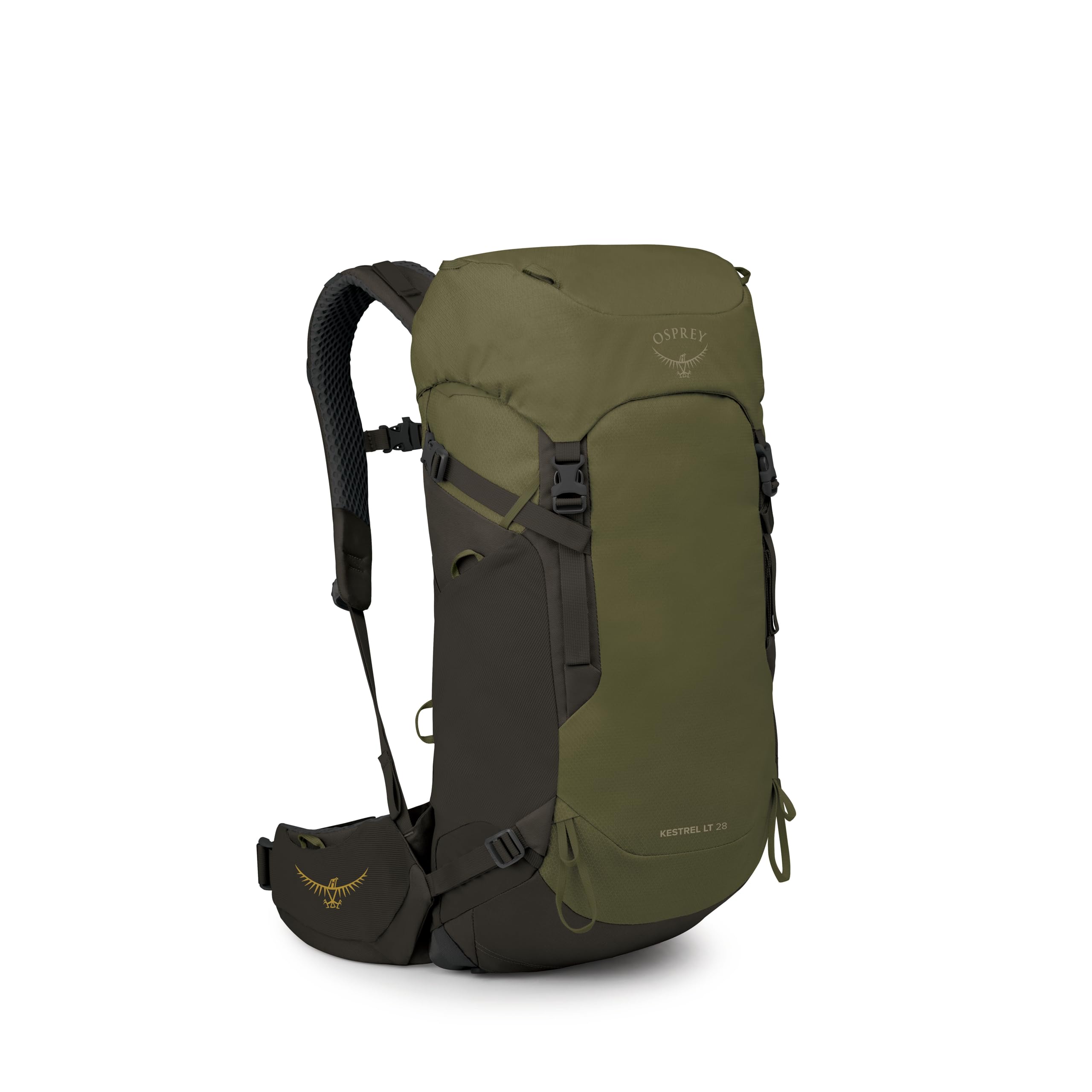 Osprey Kestrel LT 28L Mens Backpacking Backpack - Lightweight Hiking & Travel Bag with Waterproof Raincover, Moss Green