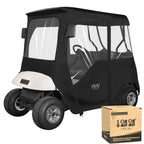 10L0L 2 Passenger Deluxe Golf Cart Driving Enclosure For Ezgo Txt And Rxv Model, 4-Sided Clear Window 600D Rain Cover All Weathe