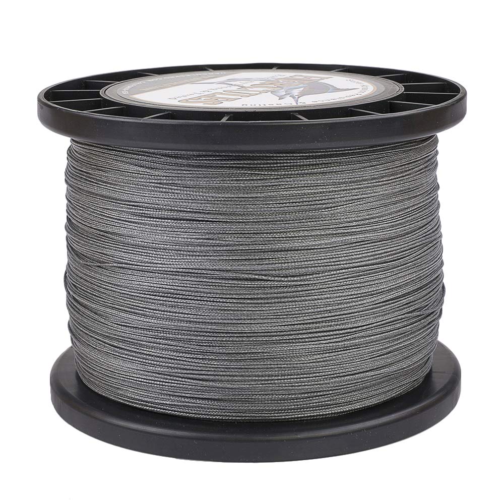 Hercules Braided Fishing Line 2000M 2187Yds 10Lbs-200Lbs Pe Superline 8 Strands (Grey 180Lb/81Kg 0.70Mm)