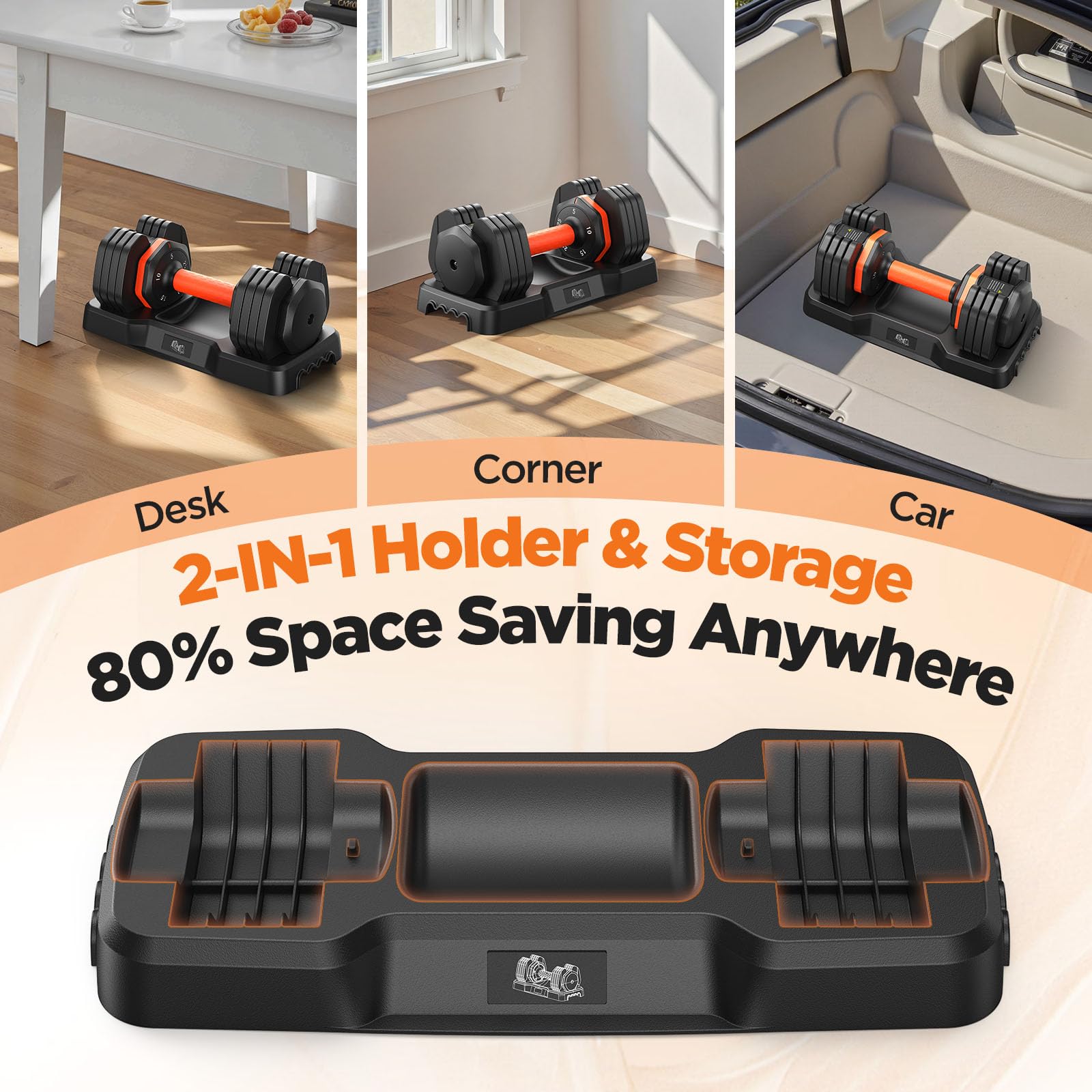 2025 Updated Adjustable Dumbbell Set of 2, 5-IN-1 Weights Dumbbell Set with Storage Box, 25lbs/55lbs Adjustable Weights with Ant