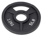 Fitvids Olympic Cast Iron 2-Inch Weight Plate for Strength Training & Weightlifting, 5LB Set of 4