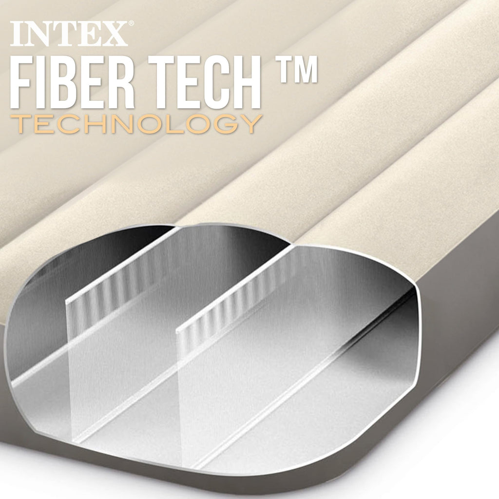 Intex Unisexs Queen Dura-Beam Series Single High Airbed, Taupegrey, One Size