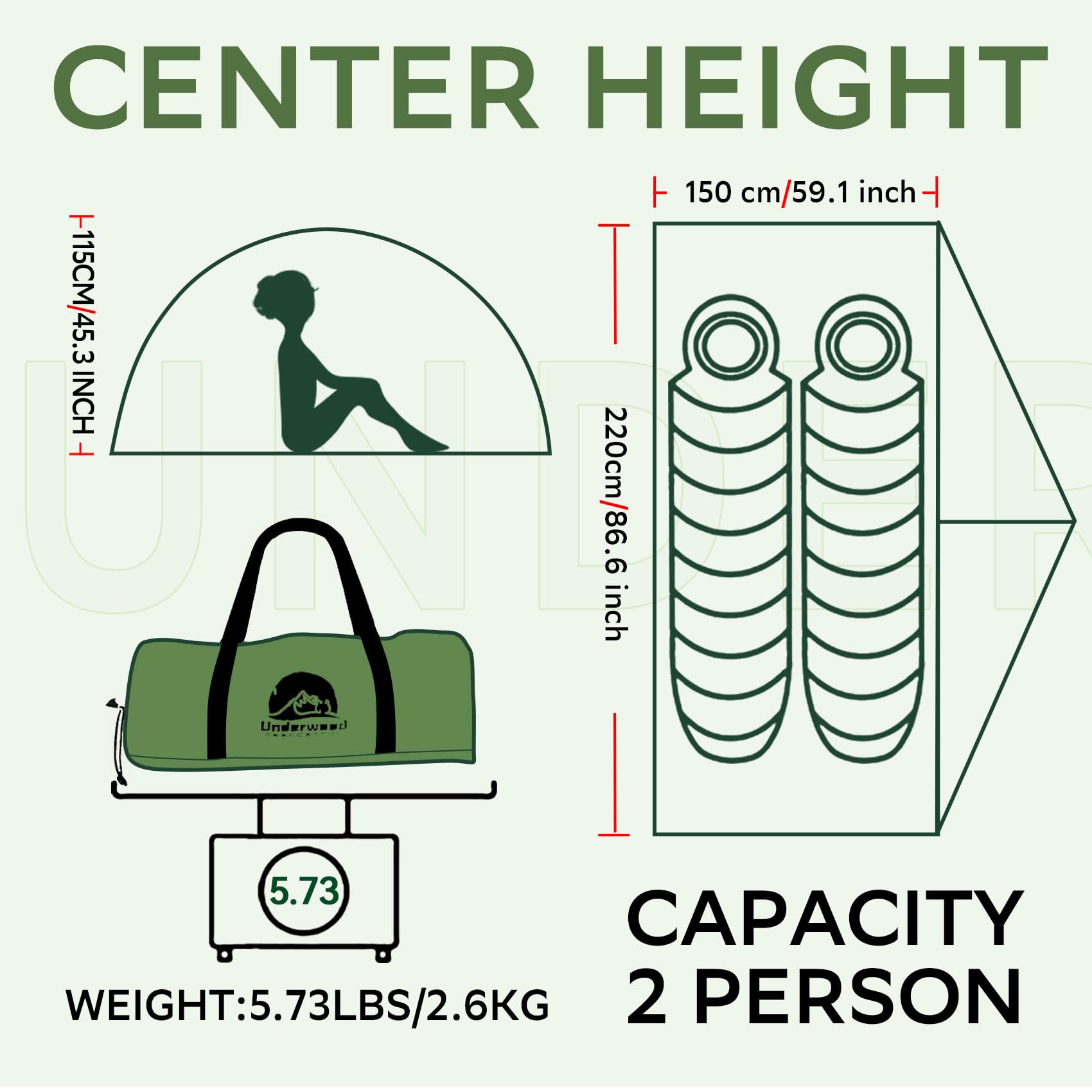 2-Person Backpacking Tent For 4-Season - Winter Waterproof Tent For One Person, Lightweight Camping Gear For Backpacking, Easy S