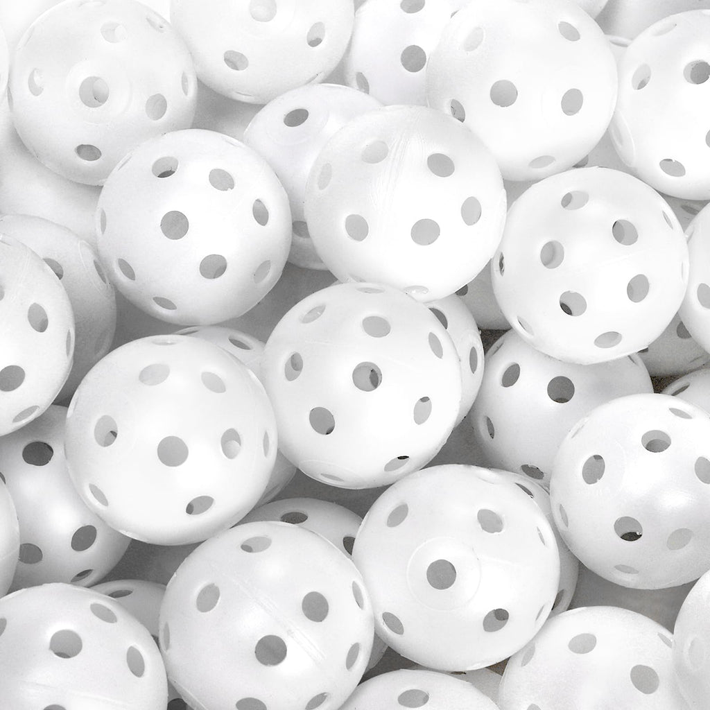 Faswin 100 Pack White Plastic Golf Training Balls, Airflow Hollow 41Mm Golf Balls For Driving Range, Swing Practice, Home Use