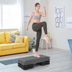 Homgarden 28.15'' Adjustable Workout Aerobic Stepper In Fitness & Exercise Step Platform Trainer Stepper W/4 Risers Adjust 4'' -