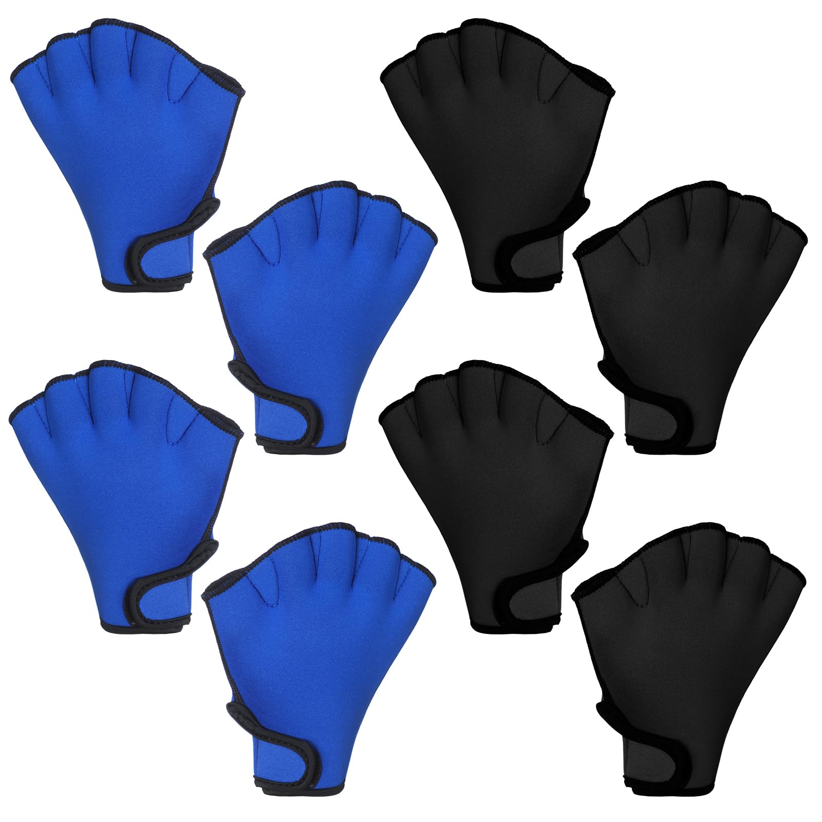 Eurzom 4 Pairs Swimming Gloves Water Aerobics Webbed Aquatic Fitness Training Swim Gloves for Men Women Water Resistance Trainin