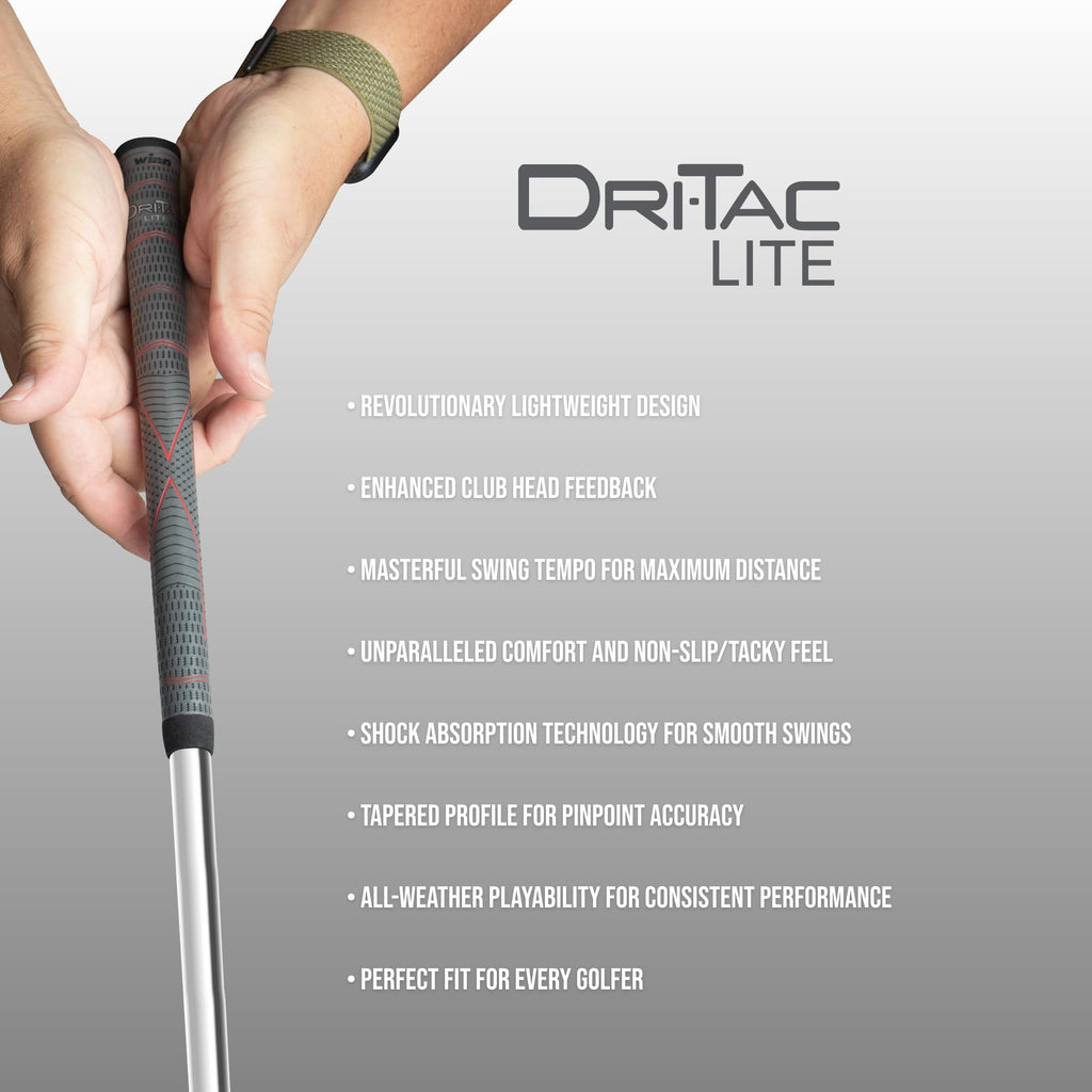 Winn Dri-Tac Lite Standard Golf Grip - The Ultimate In Winn Technology - Tacky, All-Weather Playability - Winndry Polymer - Redu