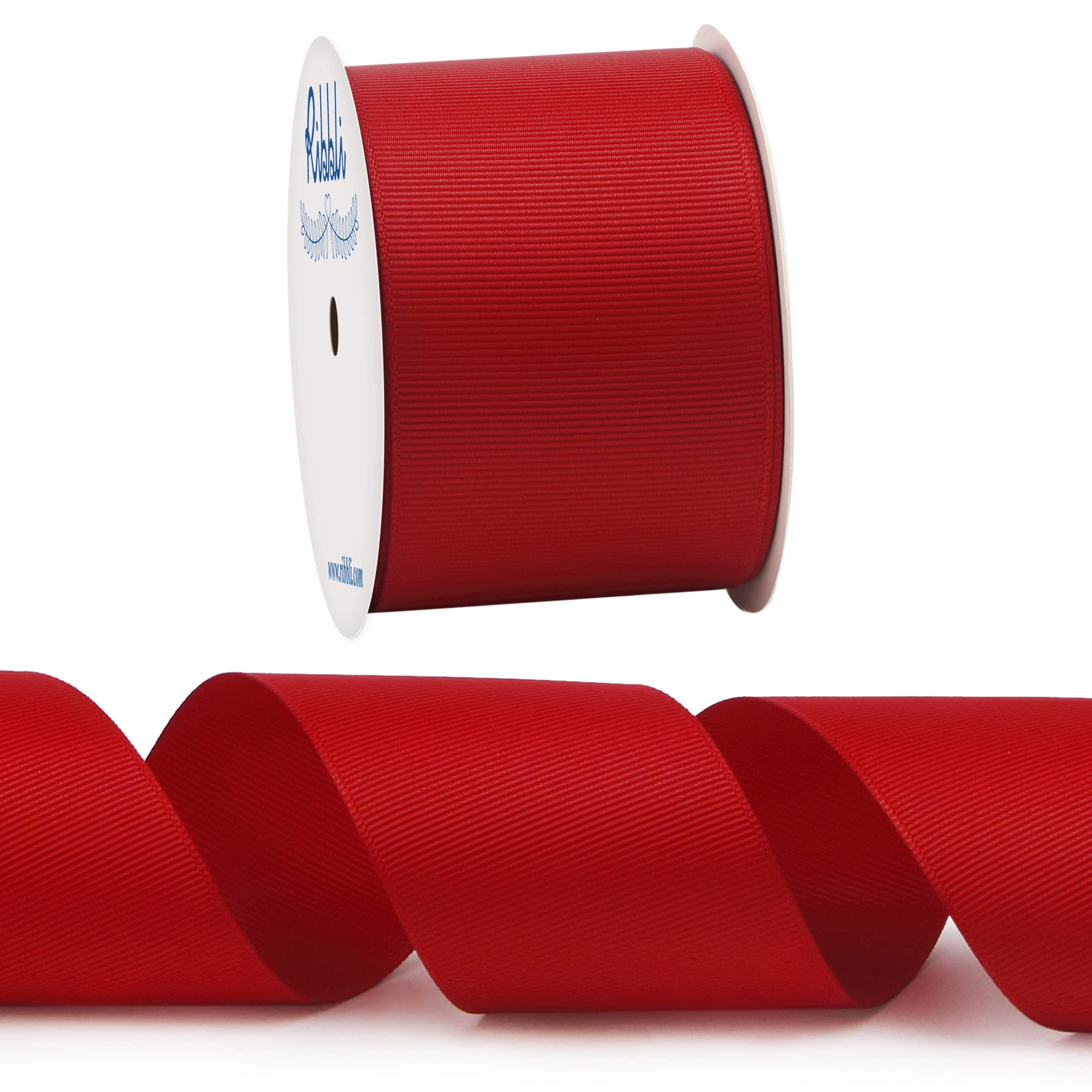 Ribbli Red Grosgrain Ribbon, 2 Inches X Continuous 10 Yards,Use For Bows Diy Hair Accessories,Gift Wrapping,Craft And Sewing