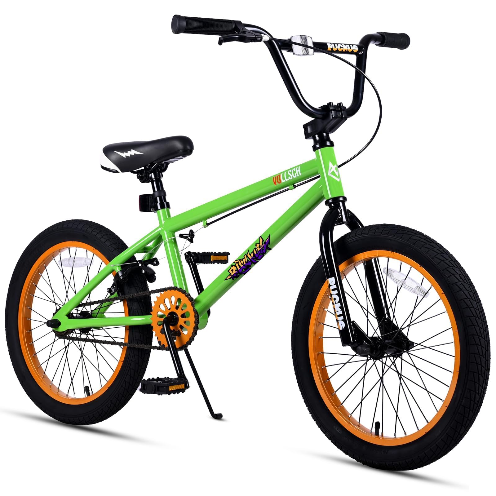 vollsch Freestyle BMX Bikes 18 Inch Kids Bicycle for 6-12 Years Old Teens, Boys, Girls, Beginner-Lever Riders, Green