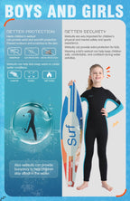 Hevto Wetsuits Kids 3/2Mm Neoprene Full Wet Suit Thermal Children Boy Youth Girl For Swimming Water Sports (K01-Blue, 12)