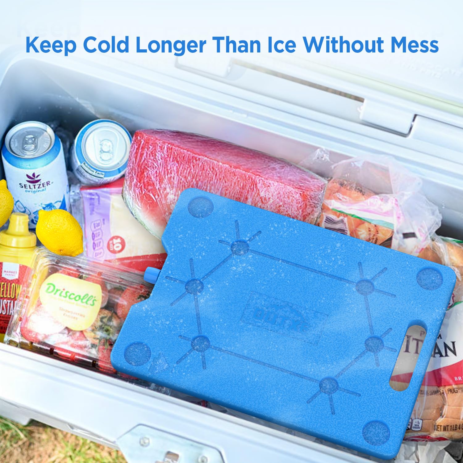 Outxe Ice Packs For Coolers 3-Pack 10 * 13 Inch Slim Space Saving Reusable Long Lasting Cold Freezer Packs For Coolers Keep Food