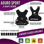 Aduro Sport Adjustable Weighted Vest Workout Equipment, 26Lbs-46Lbs Body Weight Vest For Men, Women, Kids