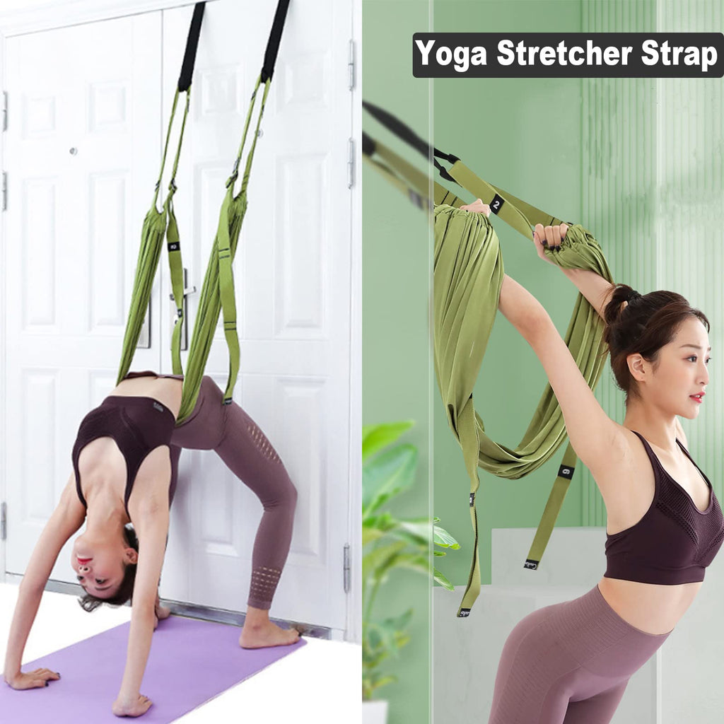 Tchrules Leg Stretcher Strap, Backbend Training Belt With Door Anchor, Flexibility Trainer Stretching Equipment Assist Stretch S