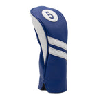 Proactive Sports Vintage Golf Club Head Covers For Fairway Woods| 5 Wood Headcover | Classic Leather Look | Navy/White